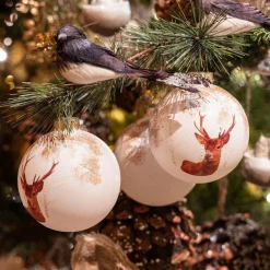 Boule De Noël|KAEMINGK Lot de 3 boules de Noël (D80 mm) en verre Comète Blanc