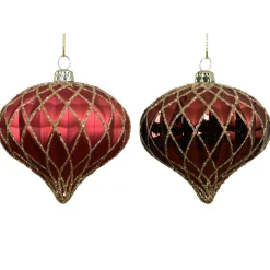 Boule De Noël|KAEMINGK Lot de 12 boules de Noël (D80 mm) Natale Prezioso Bordeaux