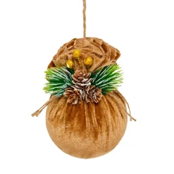 Boule De Noël|JJA Lot de 3 boules de Noël (D80 mm) Ballotines de velours Naturel