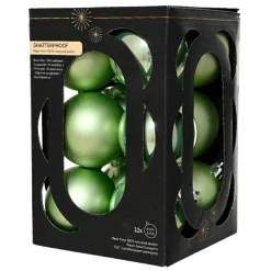 Boule De Noël|KAEMINGK Lot de 12 boules de Noël (D60 mm) Aravis Vert thé matcha Vert matcha