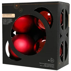 Boule De Noël|KAEMINGK Lot de 4 boules de Noël (D100 mm) Aravis Bordeaux