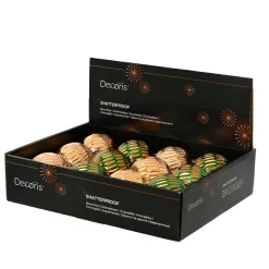 Boule De Noël|KAEMINGK Lot de 12 boules de Noël (D80 mm) Luxe Rétro et vert sapin Orange