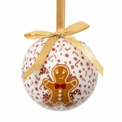 Boule De Noël|FEERIC LIGHTS Lot de 12 boules de Noël (D75 mm) Petit Biscuit Marron