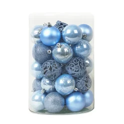 Boule De Noël|KAEMINGK Lot de 35 boules de Noël (D60 mm) Aravis Bleu Ciel