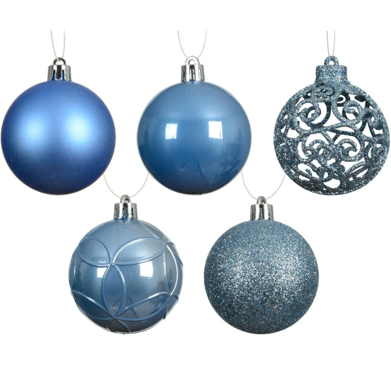 Boule De Noël|KAEMINGK Lot de 35 boules de Noël (D60 mm) Aravis Bleu Ciel