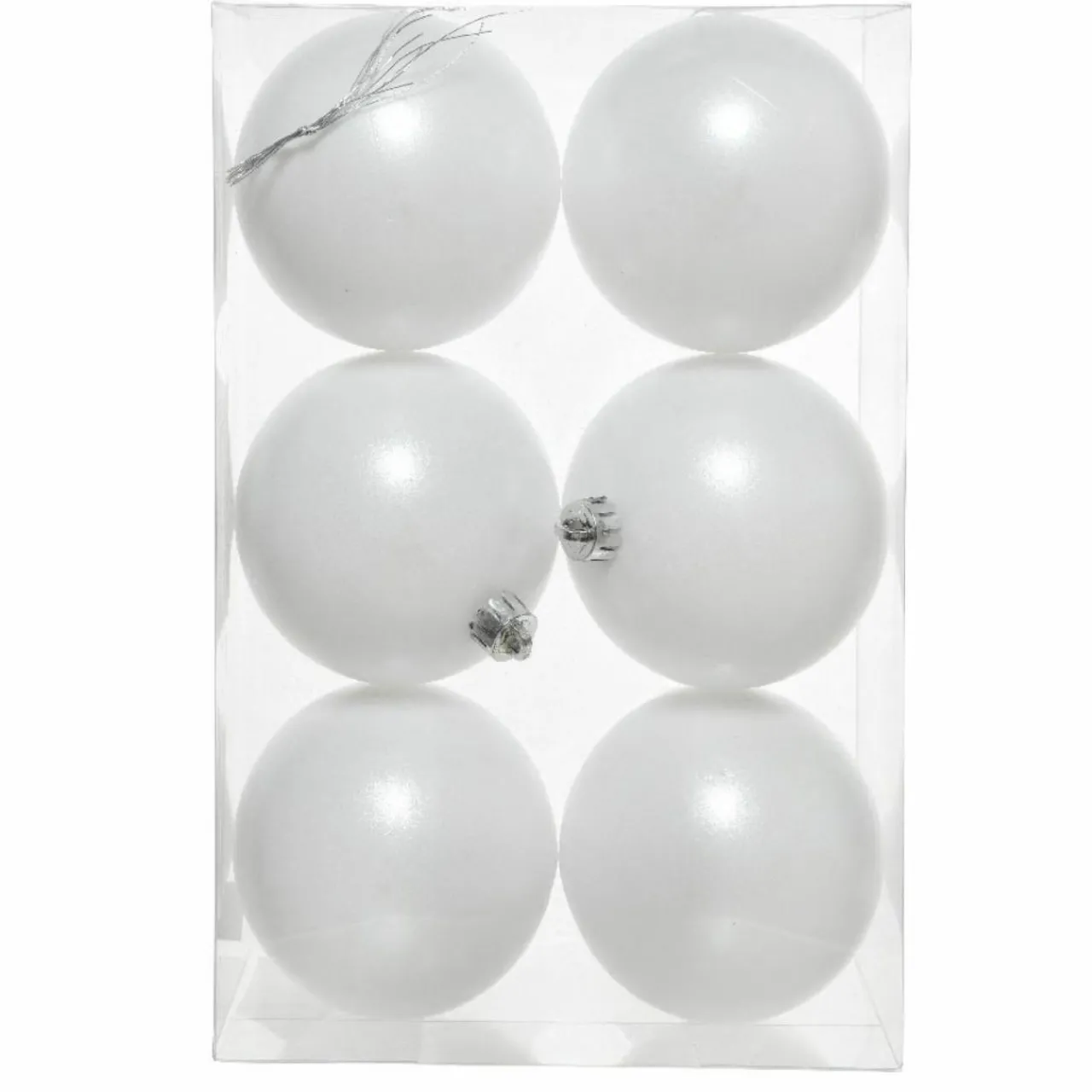 Boule De Noël|KAEMINGK Lot de 6 boules de Noël (D80 mm) Aravis Blanc