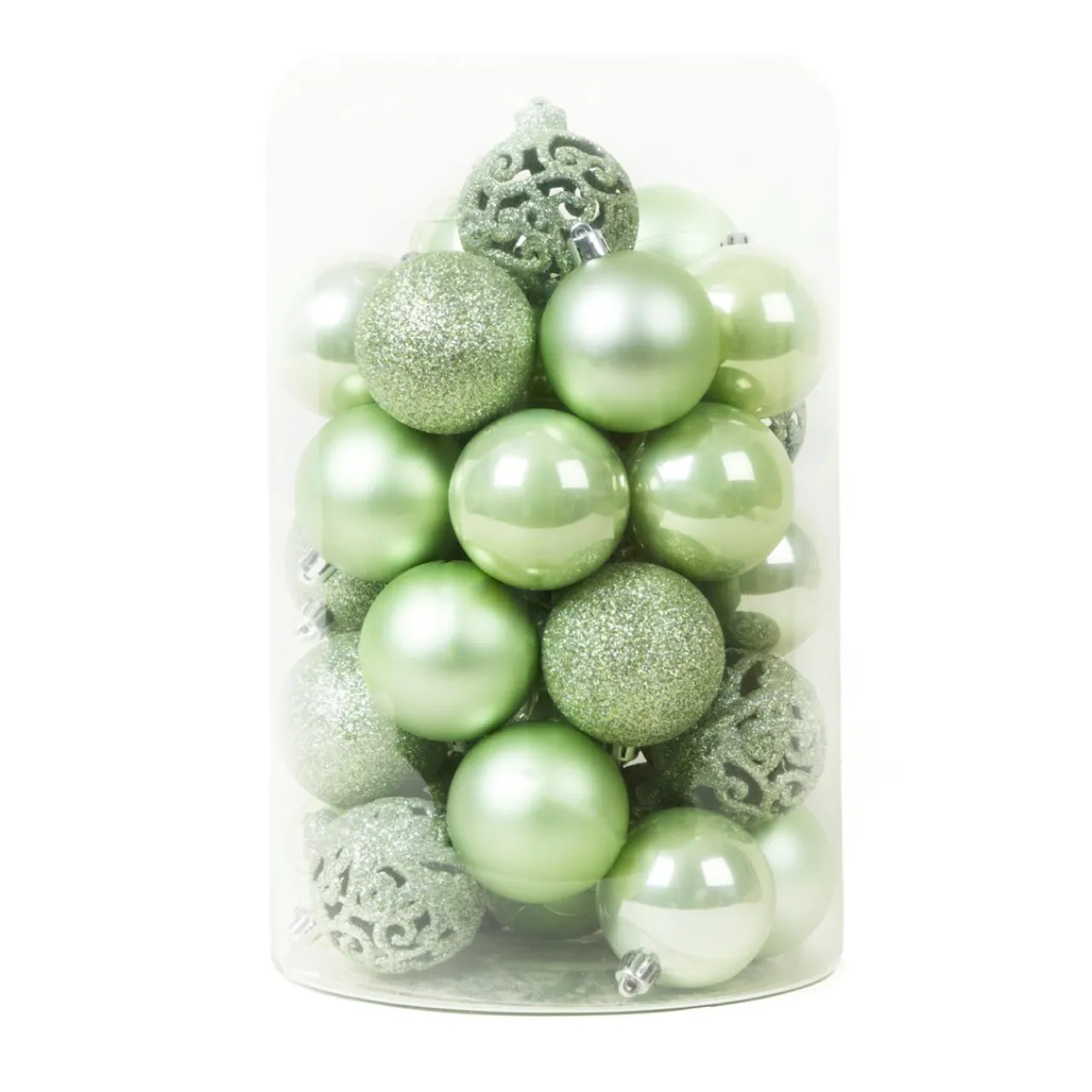 Boule De Noël|KAEMINGK Lot de 35 boules de Noël (D60 mm) Aravis mix Vert matcha