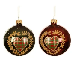 Boule De Noël|KAEMINGK Lot de 6 boules de Noël en verre (D80 mm) Saint-Moritz Bordeaux