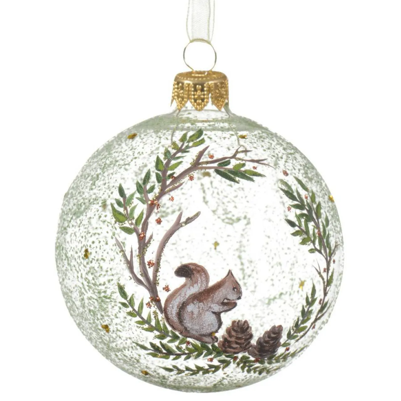 Boule De Noël|KAEMINGK Lot de 6 boules de Noël en verre (D80 mm) Écureuil sauvage Transparent