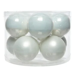 Boule De Noël|KAEMINGK Lot de 10 boules de Noël en verre (D60 mm) Myst d'hiver Blanc
