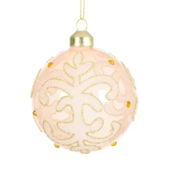 Boule De Noël|KAEMINGK Lot de 3 boules de Noël en verre (D80 mm) Castel Perle