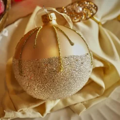 Boule De Noël|KAEMINGK Lot de 6 boules de Noël en verre (D80 mm) Ballotine Perle