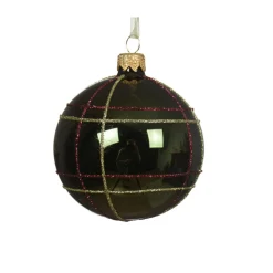Boule De Noël|KAEMINGK Lot de 6 boules de Noël en verre (D80 mm) Ecosse Vert sapin