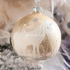 Boule De Noël|KAEMINGK Lot de 6 boules de Noël en verre Licorne Rose poudré