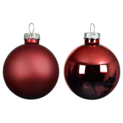 Boule De Noël|KAEMINGK Lot de 4 boules de Noël en verre (D100 mm) Boréal Bordeaux