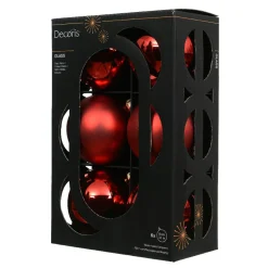 Boule De Noël|KAEMINGK Lot de 6 boules de Noël en verre (D80 mm) Boréal Rouge