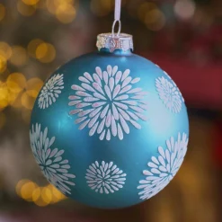 Boule De Noël|KAEMINGK Lot de 12 Boules de Noël en verre (D100 mm) Eclats célestes Bleu pétillant