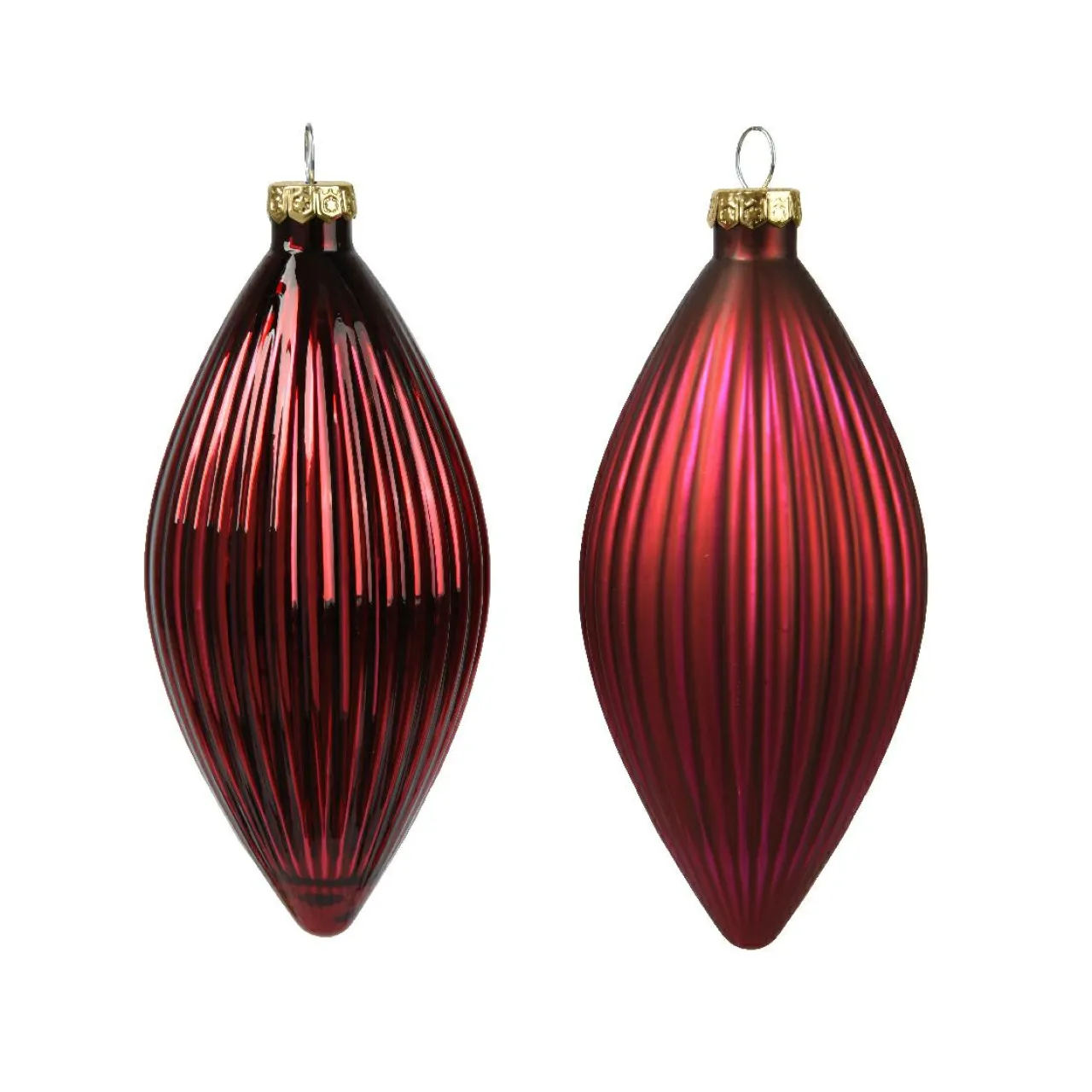 Boule De Noël|KAEMINGK Lot de 3 boules de Noël en verre (D60 mm) Goutte précieuse Bordeaux