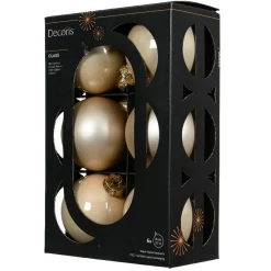 Boule De Noël|KAEMINGK Lot de 6 boules de Noël en verre (D80 mm) Boréal Perle