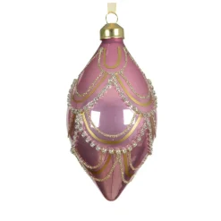 Boule De Noël|KAEMINGK Lot de 2 boules de Noël en verre (D60 mm) Élégance Gatsby Rose Vieux rose