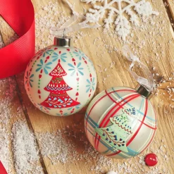 Boule De Noël|KAEMINGK Lot de 12 boules de Noël en verre (D80 mm) Folk slave Multicolore