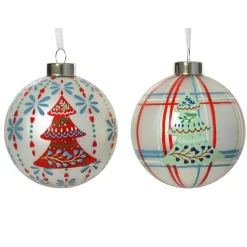 Boule De Noël|KAEMINGK Lot de 12 boules de Noël en verre (D80 mm) Folk slave Multicolore