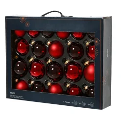 Boule De Noël|KAEMINGK Lot de 21 boules de Noël en verre Assorties Cristal Bordeaux