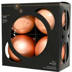 Boule De Noël|KAEMINGK Lot de 4 boules de Noël en verre (D100 mm) Boréal Pêche