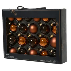 Boule De Noël|KAEMINGK Lot de 21 boules de Noël en verre Assorties Cristal Brun café