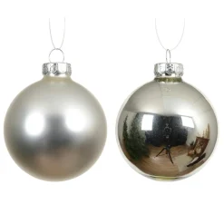 Boule De Noël|KAEMINGK Lot de 6 boules de Noël en verre (D80 mm) Boréal Argent
