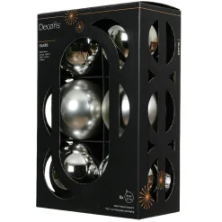 Boule De Noël|KAEMINGK Lot de 6 boules de Noël en verre (D80 mm) Boréal Argent