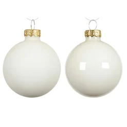 Boule De Noël|KAEMINGK Lot de 4 boules de Noël en verre (D100 mm) Boréal Blanc laine
