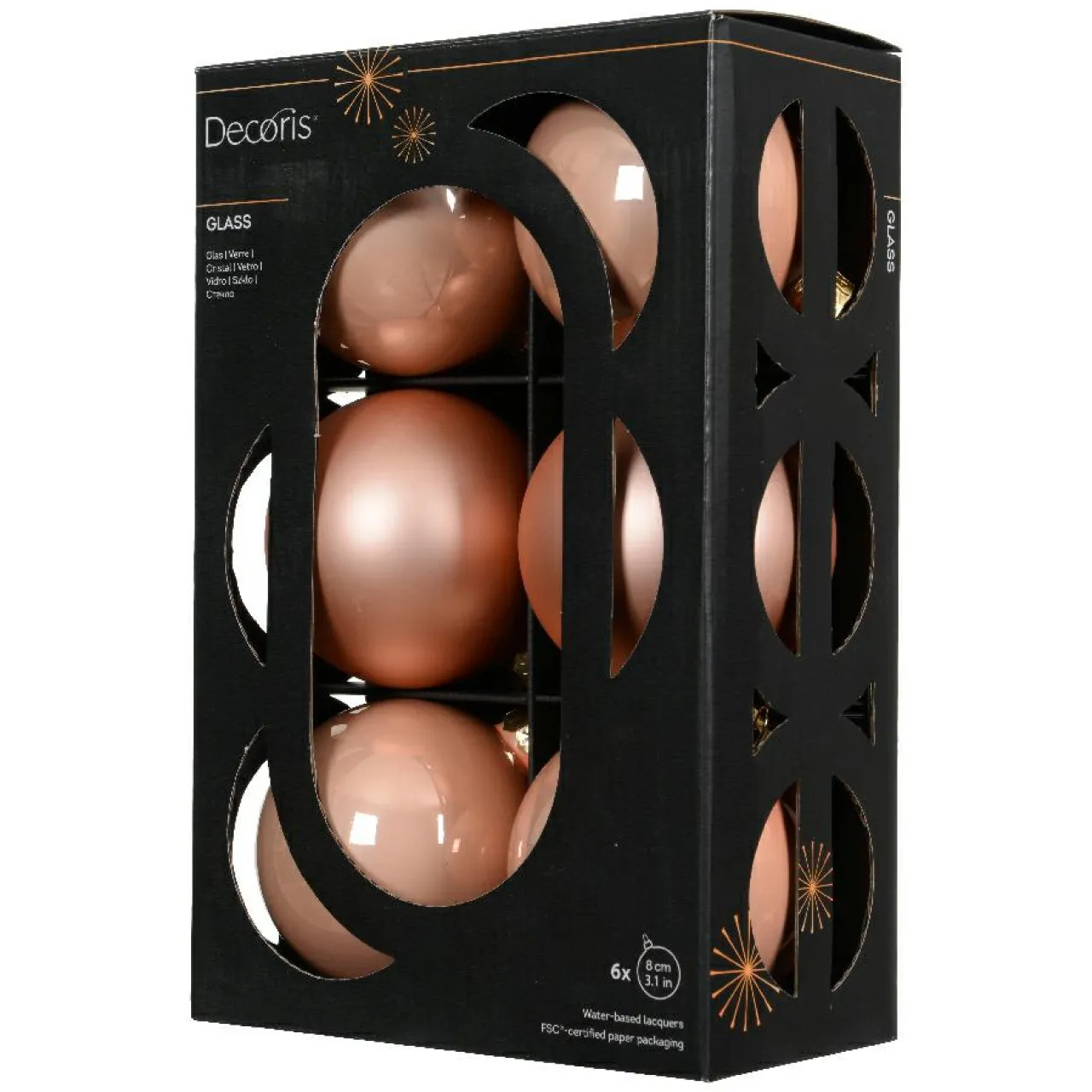 Boule De Noël|KAEMINGK Lot de 6 boules de Noël en verre (D80 mm) Boréal Pêche