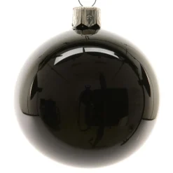 Boule De Noël|KAEMINGK Lot de 4 boules de Noël en verre (D100 mm) Arctique brillante Noir