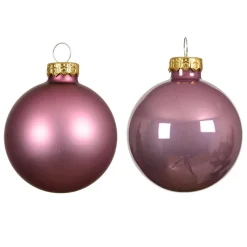Boule De Noël|KAEMINGK Lot de 4 boules de Noël en verre (D100 mm) Boréal Vieux rose