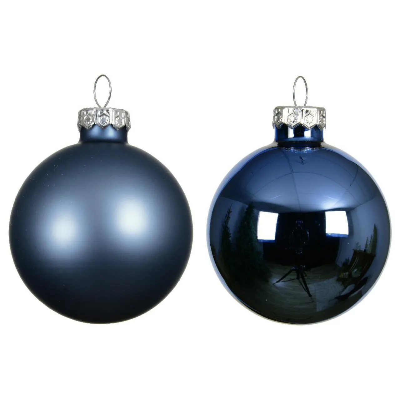 Boule De Noël|KAEMINGK Lot de 4 Boules de Noël en verre (D100 mm) Boréal Bleu nuit