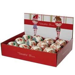 Boule De Noël|KAEMINGK Lot de 12 boules de Noël en verre (D80 mm) Elfes et rennes Multicolore