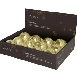 Boule De Noël|KAEMINGK Lot de 12 boules de Noël transparentes (D80 mm) Zéli Or