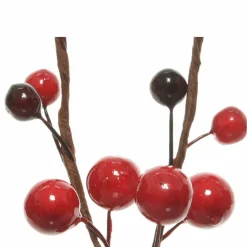 Déco De Table|Branches Artificielles|KAEMINGK Lot de 3 branches de Baies (8 cm) Billa Rouge
