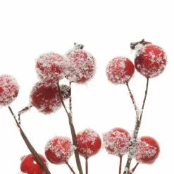 Déco De Table|Branches Artificielles|KAEMINGK Lot de 3 branches de baies (15 cm) Romancia enneigé Rouge