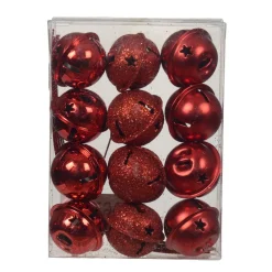 Décoration De Sapin|KAEMINGK Lot de 12 clochettes à suspendre (D3 cm) Christmas Stars Rouge