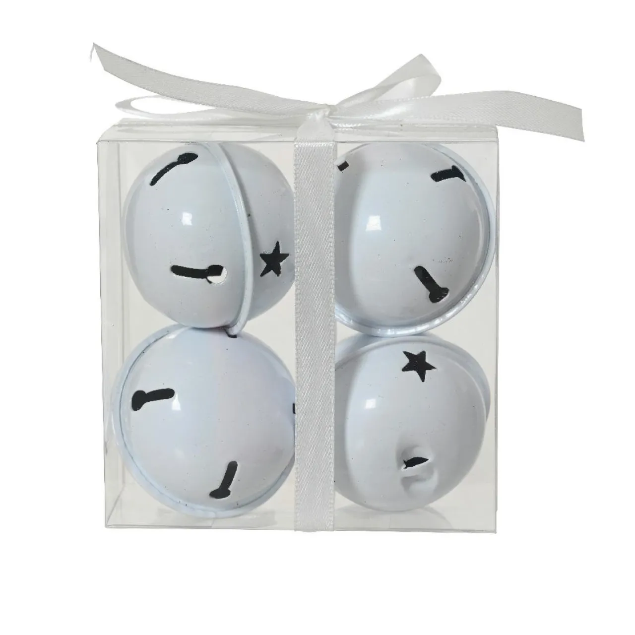 Décoration De Sapin|KAEMINGK Lot de 4 clochettes en métal (D11 cm) Christmas Nova Blanc