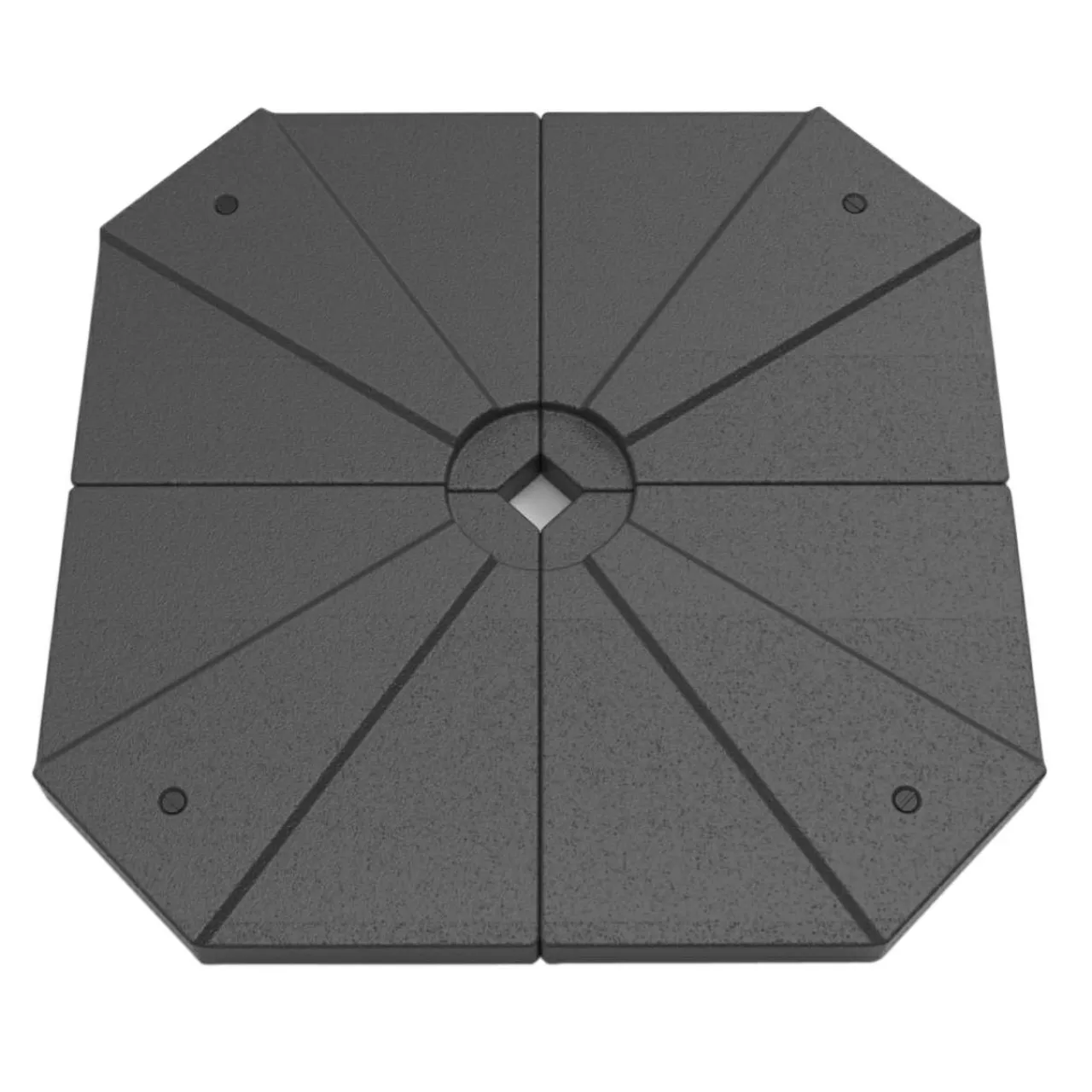 Pied Et Accessoires|MOBELLIA Lot de 4 dalles pour Parasol déporté 20L Noir