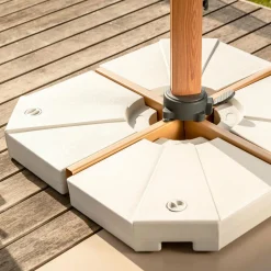 Pied Et Accessoires|MOBELLIA Lot de 4 dalles pour Parasol déporté 20L hes Blanc