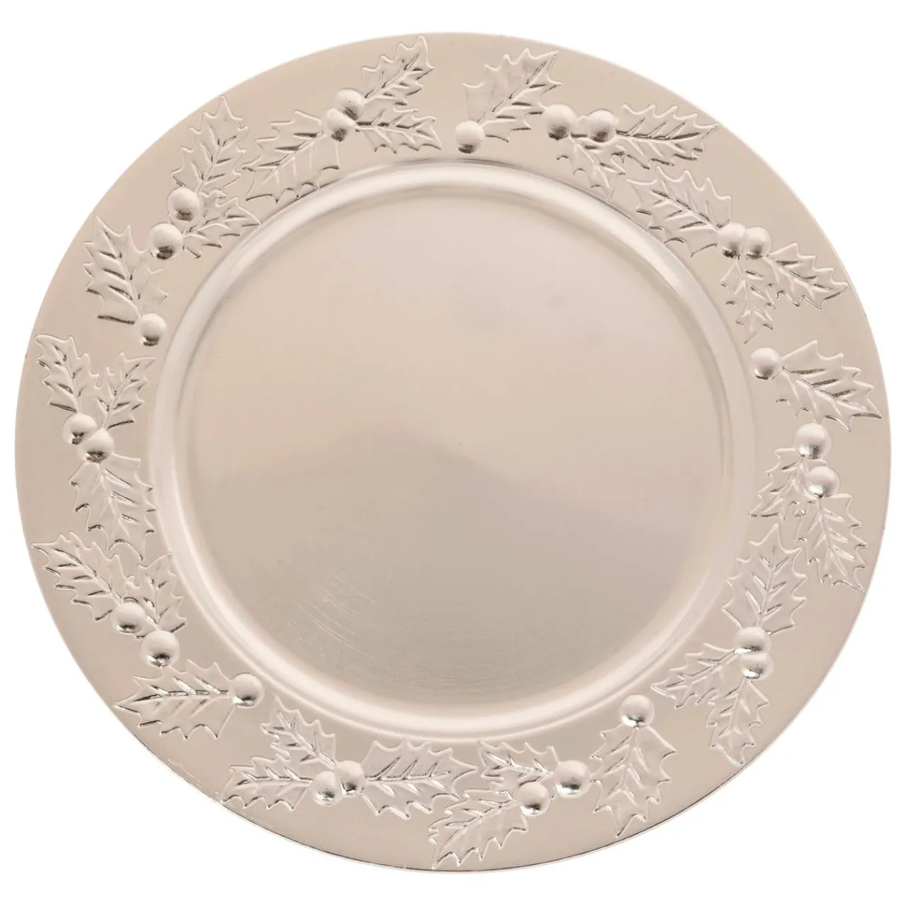 Vaisselle De Noël|JJA Lot de 12 dessous d'assiette Houx de Noël Argent