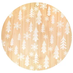 Vaisselle De Noël|JJA Lot de 12 dessous d'assiette effet bois Sapins Blanc Naturel