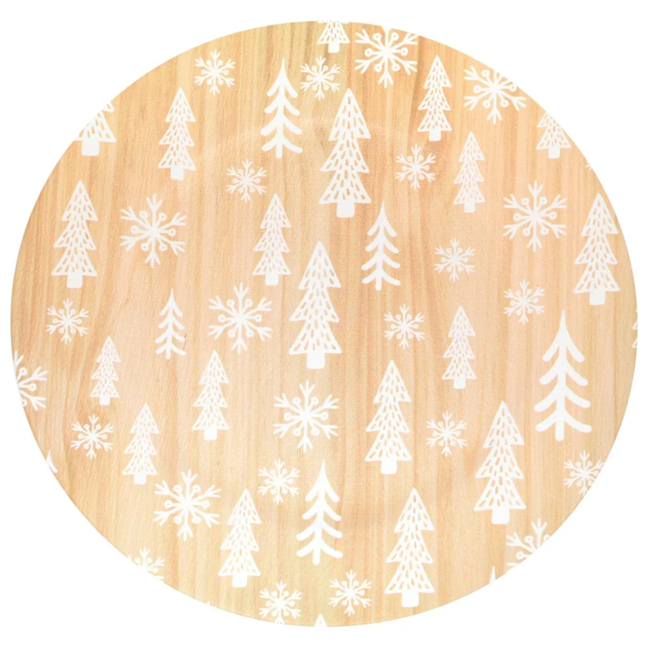 Vaisselle De Noël|JJA Lot de 12 dessous d'assiette effet bois Sapins Blanc Naturel