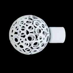 Tringle À Rideau, Barre Et Support|LUANCE Lot de 2 embouts tringle (D20 mm) Jim Boule perforée mat Blanc