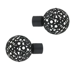 Tringle À Rideau, Barre Et Support|LUANCE Lot de 2 embouts tringle (D20 mm) Jim Boule perforée mat Noir