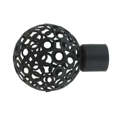 Tringle À Rideau, Barre Et Support|LUANCE Lot de 2 embouts tringle (D20 mm) Jim Boule perforée mat Noir